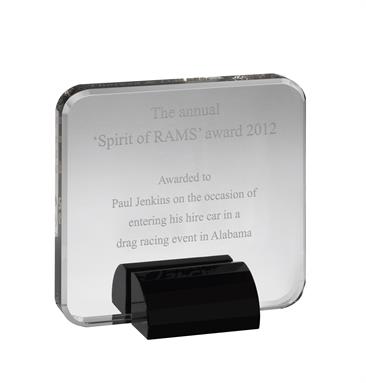 AC143 Engraved Black & Clear Optical Crystal